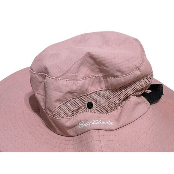 SunShade Pink Wide Brim Hat with Ponytail Hole - Picture 3 of 7